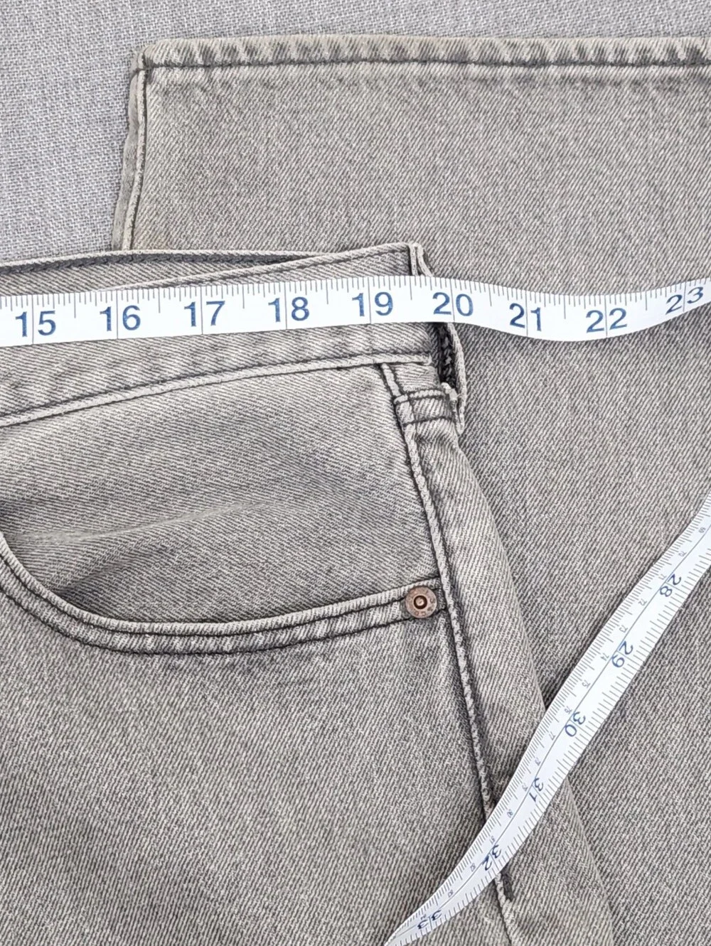 Levi's 501 Button Fly Grey Denim Jeans. 38 × 30